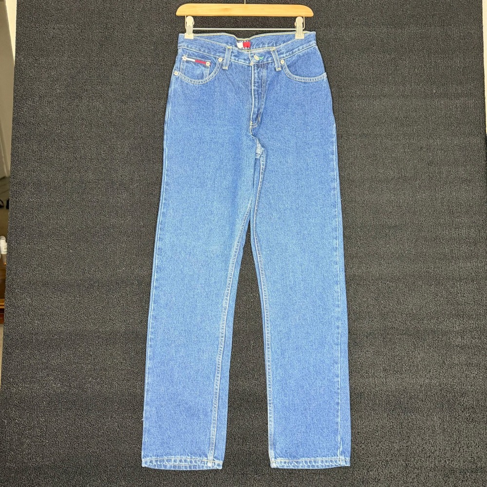 Tommy Hilfiger Vintage 90s Tommy Jeans High Waisted Straight Leg Blue Denim 5/32